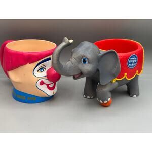 Ringling Bros. Barnum & Bailey Circus Set of 2 Mugs Elephant & Clown